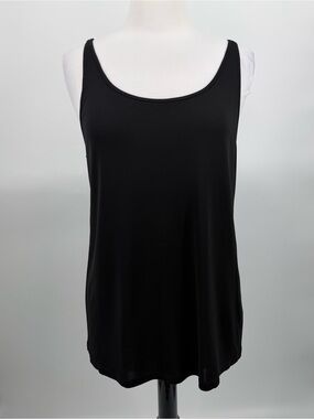 Eileen Fisher Black Silk Sleeveless Tank Top Size L